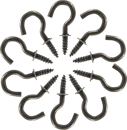 Miniatura 8 de Bonsicoky 60 ganchos de tornillo de 1-1/4 pulgadas, gancho de pared de techo de metal niquelado para colgar, bronce