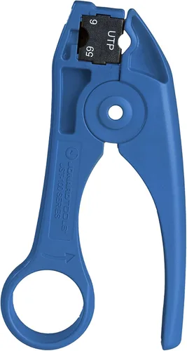 Miniatura 4 de Jonard Tools UST-185 Dual Quad Shield Mini-Coax Stripper para Belden, Commscope, Times Fiber y otros cables Mini COAX, azul