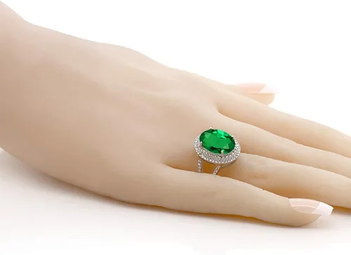 Miniatura 4 de Gem Stone King Anillo de piedra natal ovalada de 0.55 x 0.39 pulgadas para mujer, plata de ley 925, anillo de compromiso de boda para mujer