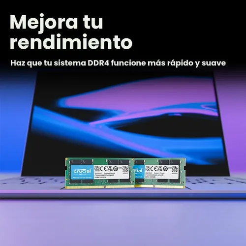 Miniatura 3 de Crucial Memoria RAM DDR4 de 8 GB 3200 MHz (PC4-25600), reducible a 2933/2666 MHz, memoria para portátil, SODIMM 260 pines CL22, compatible con Intel