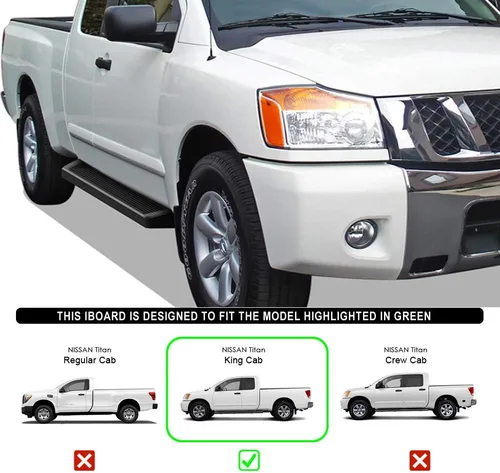 Miniatura 7 de HD Ridez Estribo de 6 pulgadas, color negro, compatible con Nissan Titan 2004-2025 King Cab (excluye modelos 2016) y Titan XD 17-19