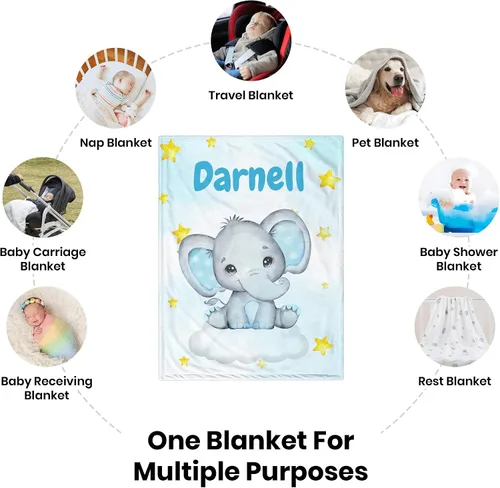 Miniatura 7 de Manta de bebé personalizada para niñas, manta de bebé personalizada con nombre, súper suave, mantas personalizadas con nombre para niños, mantas