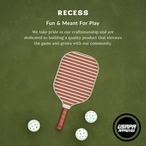 Miniatura 4 de Recess Premium Pickleball Paddle - Superficie de fibra de vidrio fuerte y duradera, ligera, núcleo de panal y asas de agarre cómodas, torneo o juego