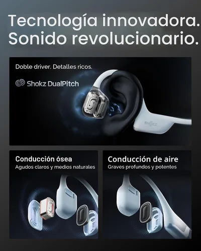 Miniatura 5 de SHOKZ OpenRun Pro - Auriculares de conducción de 2 huesos, auriculares deportivos inalámbricos Bluetooth de oreja abierta para correr, Azul