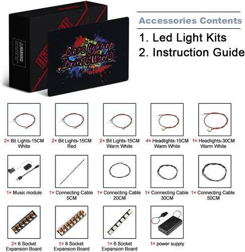 Miniatura 2 de BrickBling Iluminación LED compatible con Lego Home Alone 21330 Kit de construcción, versión de sonido compatible con Lego 21330, reproducción