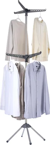 Miniatura 18 de CASAMAYA CDR001B01 - Tendedero plegable de 59 pulgadas para interiores con riel giratorio para ropa para 27 piezas de ropa, ahorro de espacio, acero