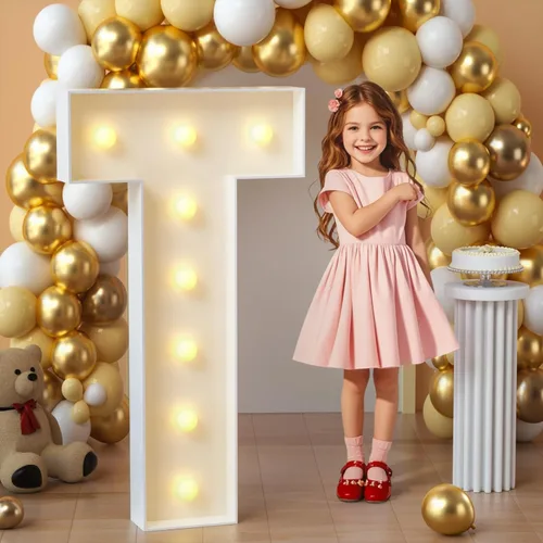 Miniatura 38 de imprsv Letras de marquesina iluminadas, letras de mosaico de 1.2 m con luz para decoración de baby shower, graduación, gran J para decoraciones