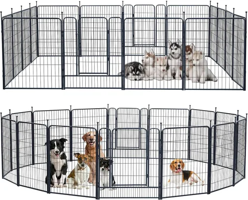 Miniatura 21 de Corralito para perros, 24/32/40 pulgadas de altura en resistente, valla plegable para interiores y exteriores, corralito portátil para mascotas