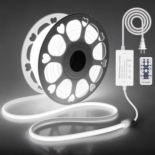 Miniatura 7 de COB Tira de Luces LED de 10 Pies 6000K Luz Diurna Blanca CA 110V-120V Luces de Cuerda LED Exterior Impermeable IP65 Alta Densidad 288LEDs/M Tira