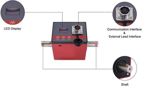 Miniatura 5 de Sensor de par giratorio digital ATO, sensores de par dinámicos de 1 Nm con pantalla LCD para medición de velocidad del motor, señal de salida ± 5 V