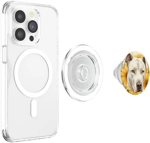 Miniatura 4 de Dogo Argentino Perro Acuarela Girasol PopSockets MagSafe PopGrip para iPhone