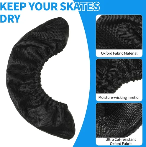 Miniatura 5 de Vinsot 2 pares de protectores de patinaje sobre hielo para hockey sobre hielo, cubiertas absorbentes para niños, accesorios de hockey, tela Oxford