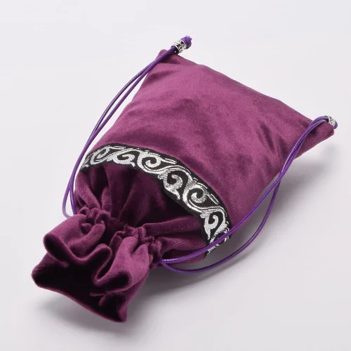 Miniatura 5 de BLESSUME Paño de mesa de tarot de altar adivinación Wicca paño de terciopelo con bolsa de tarot 24.4 x 24.4 pulgadas, morado