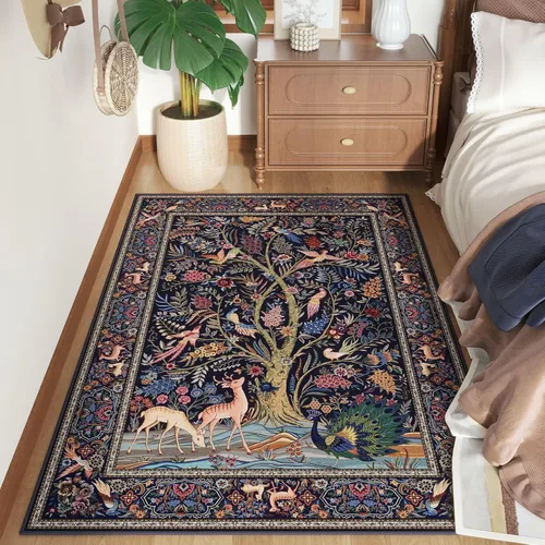 Miniatura 25 de Rugcomf Alfombra de pasillo lavable para cocina 2'6''x8' Alfombra de pasillo para entrada interior floral antideslizante alfombra suave para Azul