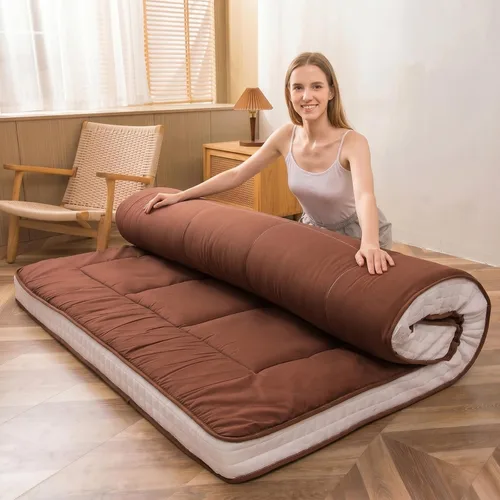 Miniatura 15 de MAXYOYO Colchón tipo futón King de espuma, cubrecolchón de cama, colchón de suelo japonés, colchón plegable, colchón de futón, almohadilla de cama