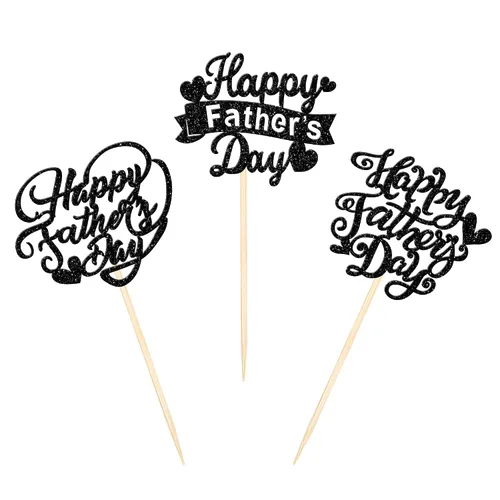 Miniatura 3 de 24 adornos para cupcakes con purpurina para el Día del Padre, con purpurina, corazón, amor, padre, mejor papá, decoración de cupcakes para feliz día