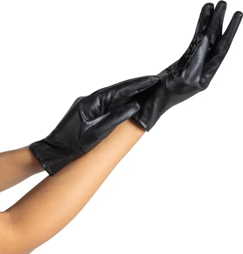 Miniatura 5 de Spooktacular Creations Guantes metálicos negros, unisex de superhéroe negro brillante para adultos, niños, accesorio de disfraz de Halloween, guante