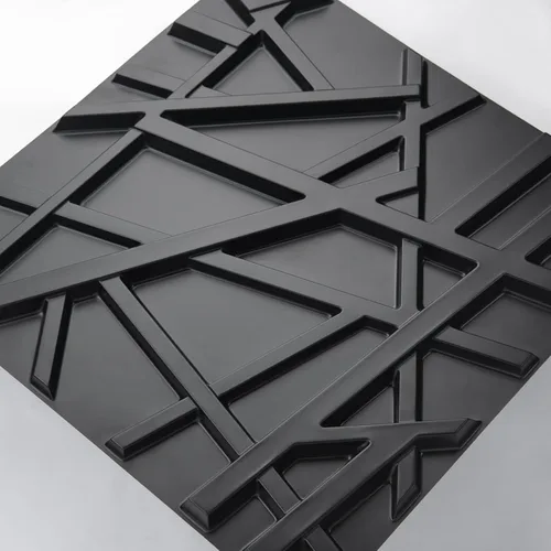 Miniatura 8 de Art3d 19.7 x 19.7 pulgadas (paquete de 12) rayas para panel de pared, color negro Negro (Stripes Black)