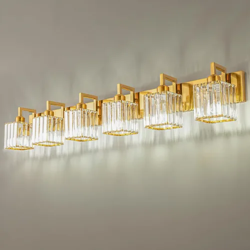 Miniatura 19 de Lámpara de tocador moderna de 2 luces de níquel cepillado, lámpara de tocador de cristal, luz de pared de baño, accesorios de iluminación de baño