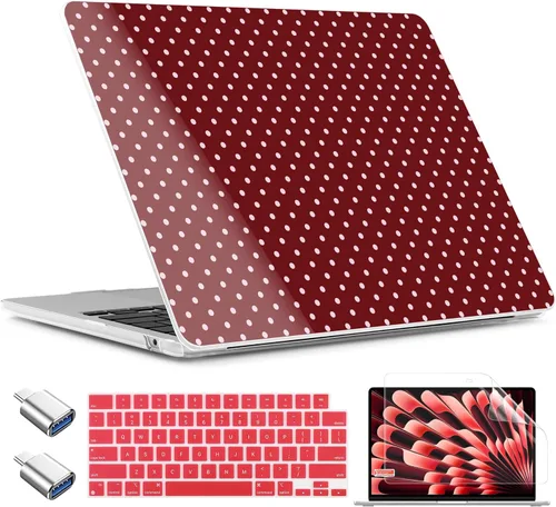 Miniatura 21 de TWOLSKOO Funda para MacBook Air de 15 pulgadas 2025 2024 2023 versión M4 A3241 M3 A3114 M2 A2941, carcasa rígida de plástico y protector
