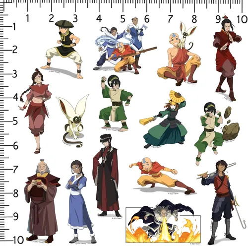 Miniatura 2 de Avatar The Last Airbender - Paquete variado de 50 calcomanías de vinilo grandes de lujo, para laptop, botella de agua, álbumes de recortes, tableta