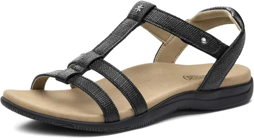 Miniatura 11 de Rihero Sandalias ortopédicas con soporte de arco para mujer, ortopédicas, cómodas, para caminar, informales, ajustables, para verano, playa