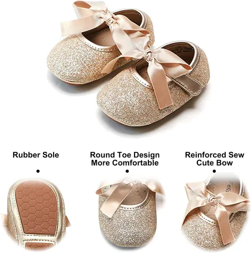 Miniatura 4 de Zapatos de vestir de bebé de suela suave - Zapatos de bebé para caminar, mocasines, suela de goma, zapatos de cuna
