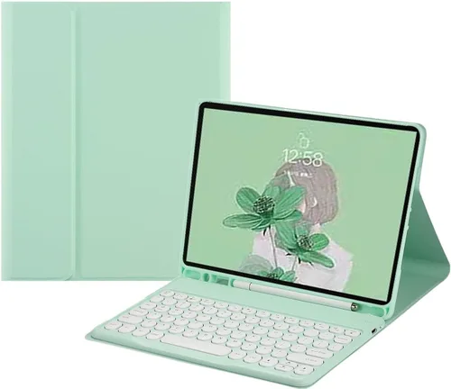 Miniatura 13 de Funda para teclado Fire HD 10 Plus/Fire HD 10 (11ª generación, versión 2021) Funda para teclado de color con llave redonda inalámbrica desmontable