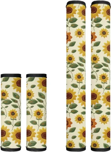 Miniatura 20 de Juego de 4 fundas protectoras de repuesto para manija de puerta de refrigerador con temática de té de la tarde para microondas, horno, refrigerador