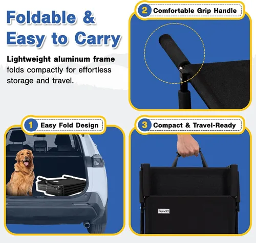 Miniatura 4 de Escaleras para perros grandes, para perros medianos, rampa plegable para auto y SUV, escalones para cama, escalones extra anchos antideslizantes