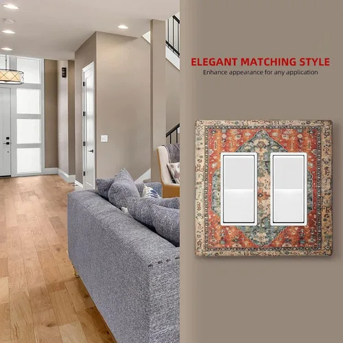Miniatura 163 de Placa Decorativa de Pared de Granja Rústica con Cuerno de Madera para Puerta de Granero 1 Banda Duplex Cubiertas de Toma Eléctrica Soltera