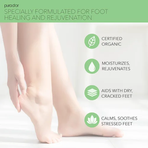 Miniatura 2 de PURA D'OR FootFocus Gel orgánico de aloe vera de 16 onzas para reparación grave del talón agrietado productos para el cuidado de los pies - Alivia