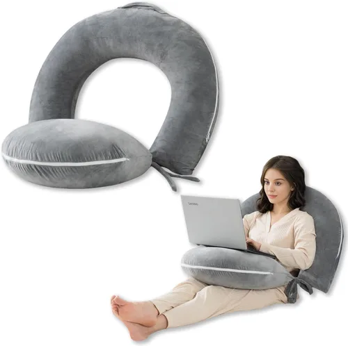 Miniatura 10 de INSEN Almohada de lectura, almohada de espalda para sentarse en la cama para leer, enfermera y relajarse, almohada de lectura para adultos, madres