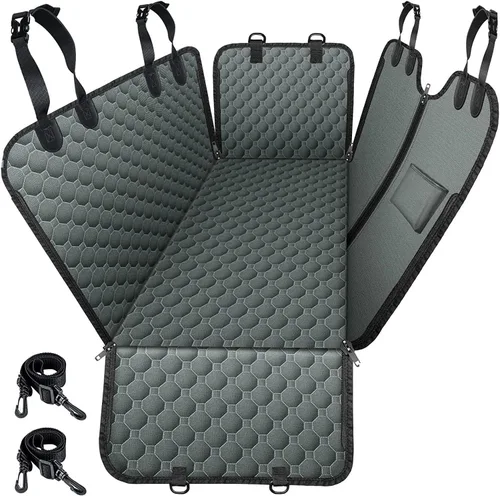 Miniatura 18 de Mancro Funda de asiento de automóvil para perro para asiento trasero, 2026 mejorada 600D, resistente, impermeable y resistente a los arañazos, Negro