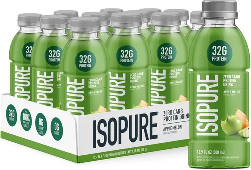 Miniatura 10 de Isopure Zero Carb 32g Proteína Clara Listo-para-Beber Transparente, Proteína de Suero Aislada, Té Verde, Paquete de 12 (El embalaje puede variar)