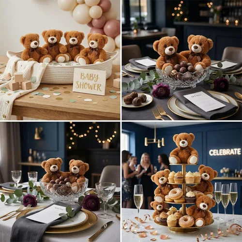 Miniatura 5 de MaoGoLan Paquete de osos de peluche para baby shower, 12 paquetes de pequeños osos de peluche en oferta, osos de peluche pequeños de 13.5" de felpa