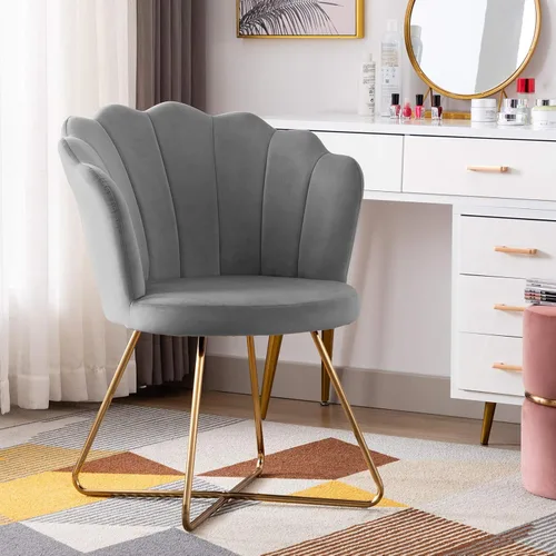 Miniatura 3 de DUHOME Silla decorativa de terciopelo para sala de estar, silla de esquina para dormitorio, sala de estar, silla de sala de estar en forma de concha