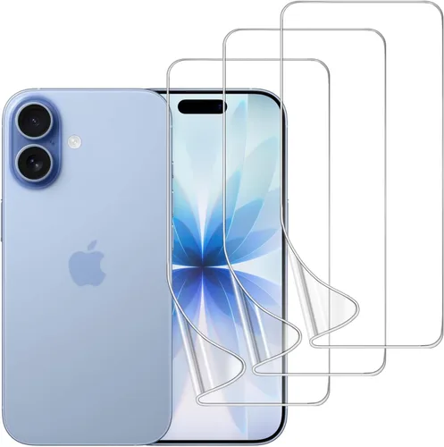 Miniatura 22 de Paquete de 3 protectores de pantalla de TPU para iPhone 15 Pro Max, película de hidrogel transparente HD transparente suave y flexible compatible
