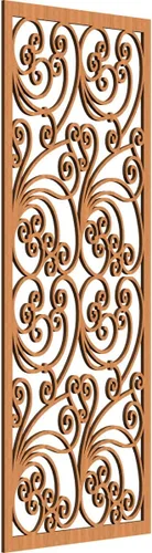 Miniatura 60 de 9 3/8"W x 24 3/8"H x 1/4"T Marilla Decorativos Paneles de Pared de Madera Calado, Abedul