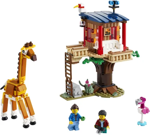 Miniatura 2 de LEGO Creator 31116 Safari Wildlife Tree House 31116 Kit de construcción con un juguete de casa, juguete biplano y juguete de catamarán; los mejores