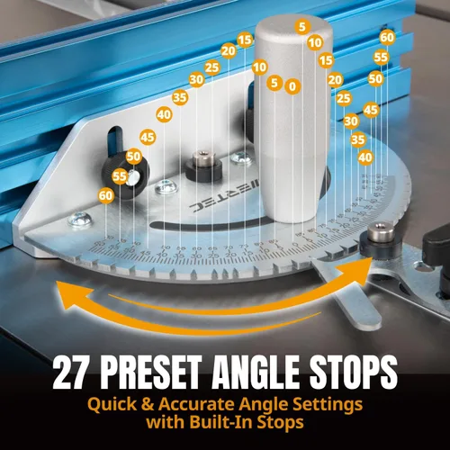 Miniatura 4 de POWERTEC Sistema de calibre de inglete de sierra de mesa de precisión con 27 topes angulares y barra de inglete ranurada en T de 3/4 x 3/8 pulgadas