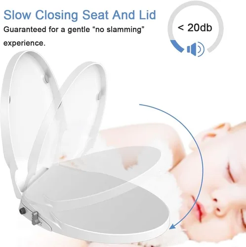 Miniatura 2 de Asiento de inodoro con boquilla doble autolimpiante, no eléctrico, separado trasero y femenino, spray de agua natural, asiento de inodoro de cierre