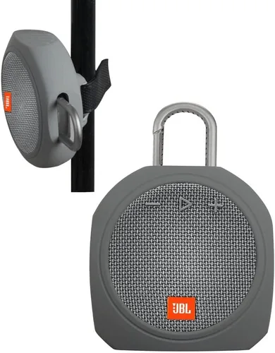 Miniatura 8 de Hermitshell Estuche de transporte de silicona de repuesto para altavoz Bluetooth inalámbrico JBL Clip 3 portátil e impermeable (negro camuflaje)