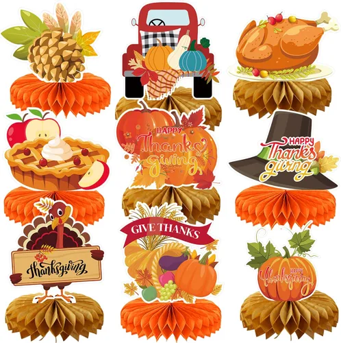 Miniatura 16 de 9 piezas de decoración de centro de mesa de otoño, decoración de mesa para fiesta de otoño, centro de mesa de Acción de Gracias, centro de mesa