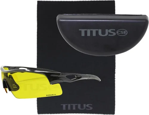Miniatura 51 de TITUS G20 Gafas de seguridad para todos los deportes, protección para motocicletas, compatibles con ANSI Z87+ Marco negro - Lente ahumado - Con bolsa