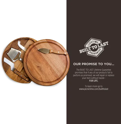 Miniatura 8 de Tablero de corte para queso Circo personalizado con monograma de iniciales de Toscana y juego de herramientas de acacia