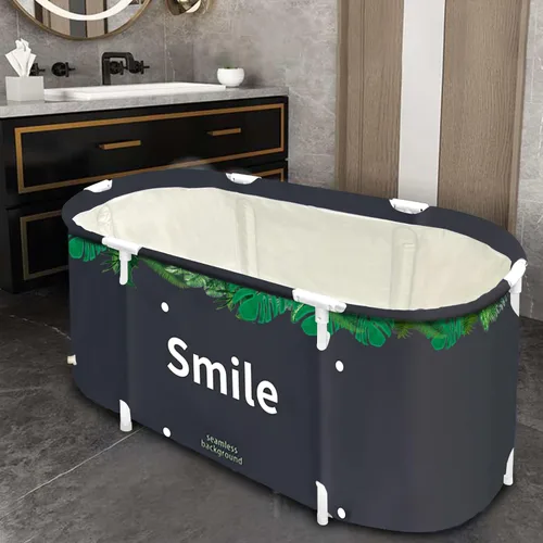 BDL - tina portátil para adultos de 47" de gran tamaño plegable, tina de spa para regadera, tina de baño separada para la familia, engrosada con