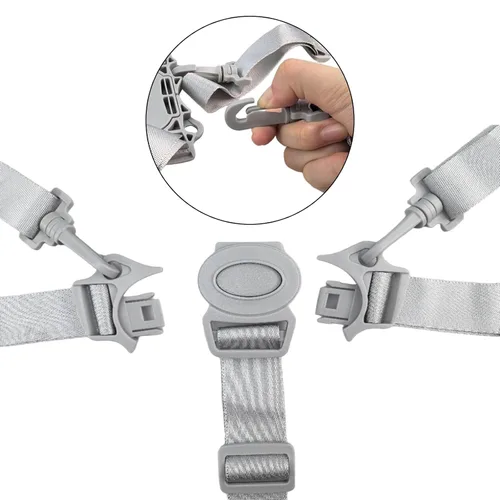 Miniatura 5 de Correas universales para silla alta, correa de seguridad para bebés de 5 puntos, arnés ajustable, correa de seguridad para bebé, para cochecito