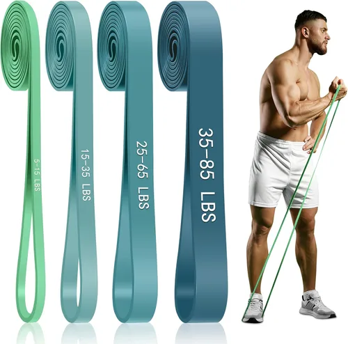 Bandas de resistencia para entrenamiento, bandas de asistencia de 4 niveles, bandas de ejercicio para mujeres y hombres, bandas de entrenamiento