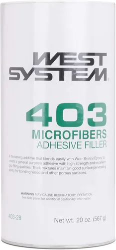 WEST SYSTEM 403 Relleno de microfibras | Aditivo de relleno de madera epoxi estructural de alta resistencia para epoxi WEST SYSTEM® | Relleno de